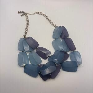 The Limited Blue Purple Statement Necklace Chunky Bib Faceted Acrylic